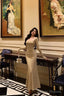 Sexy Sheath Square Neckline Long Prom Dresses Birthday Outfits Evening Gown