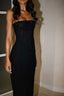 Sexy Sheath Strapless Sequin Floor Length Black Evening Dress Prom Dress