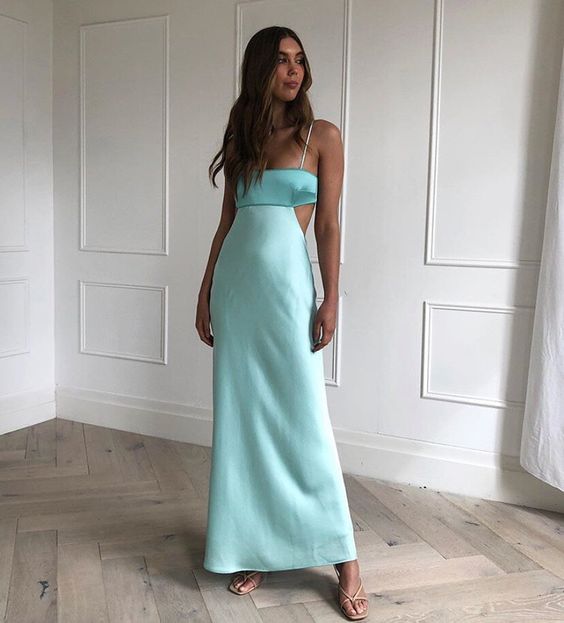 Sexy Sheath Straps Mint Green Prom Dress Evening Dress