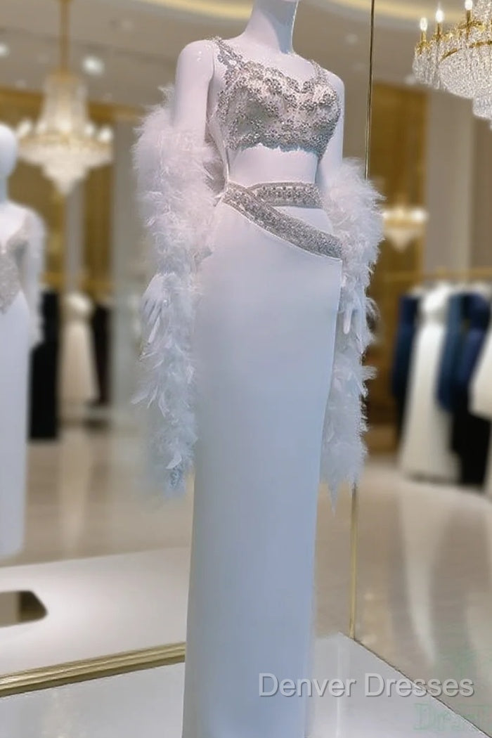 Sexy Sheath Straps White Prom Dress 21Th Birthday Outfit Main image