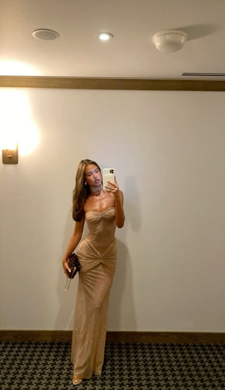Sexy Sheath Sweetheart Sequin Floor Length Champagne Evening Dress Prom Dress Main image