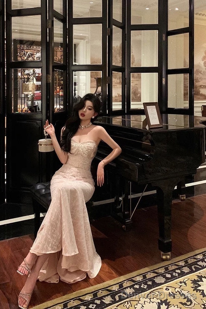 Sexy Sheath Sweetheart Sequin Lace Long Prom Dresses Evening Dress Secondary image