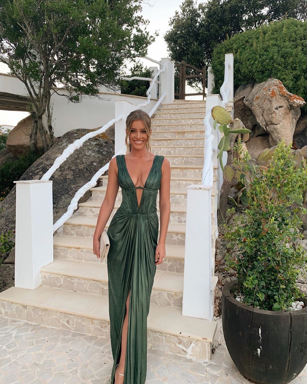Sexy Sheath V Neckline Green Long Prom Dress