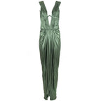 Sexy Sheath V Neckline Green Long Prom Dress