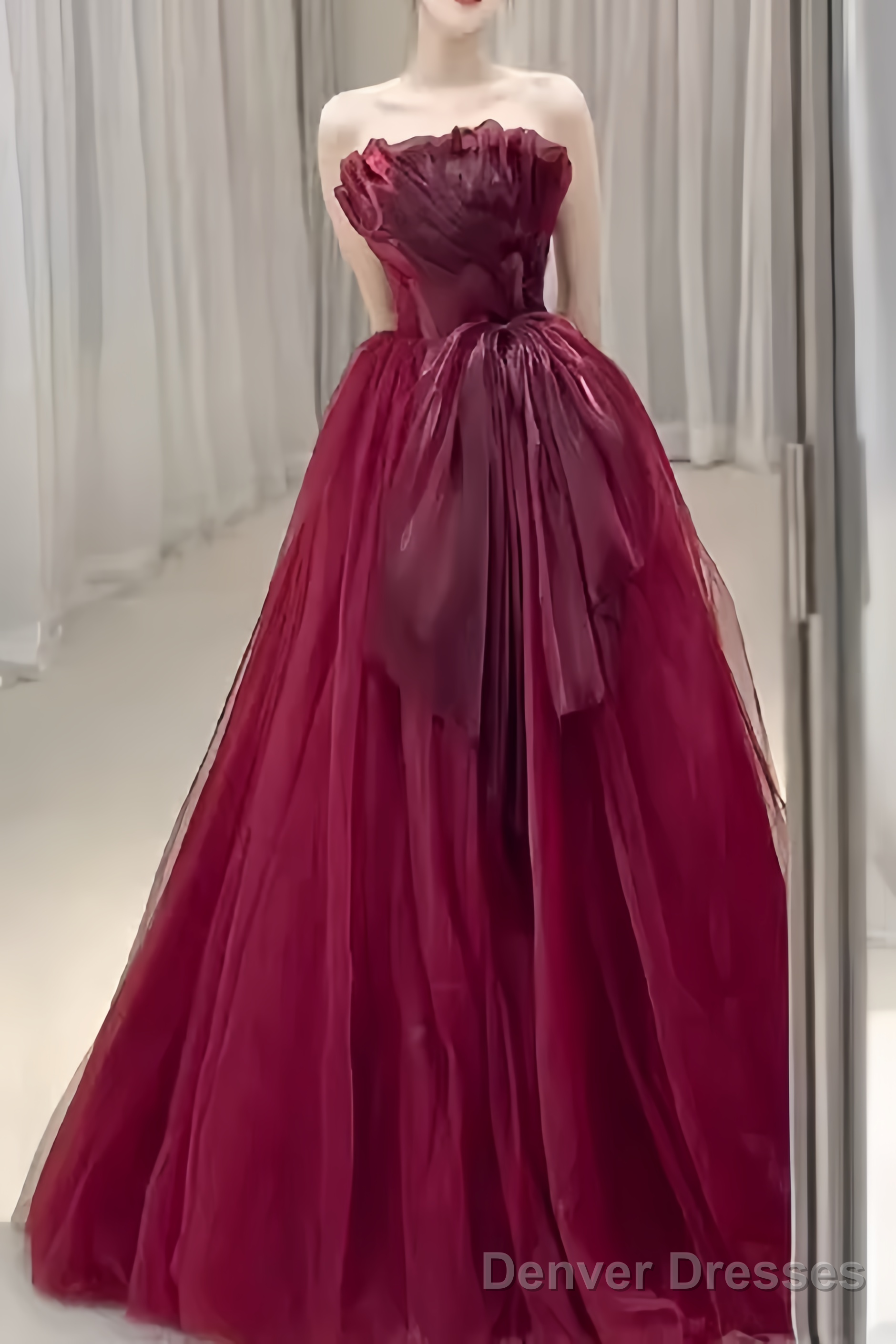 Sexy Strapless Red Party Dresses Long Prom Dresses Secondary image