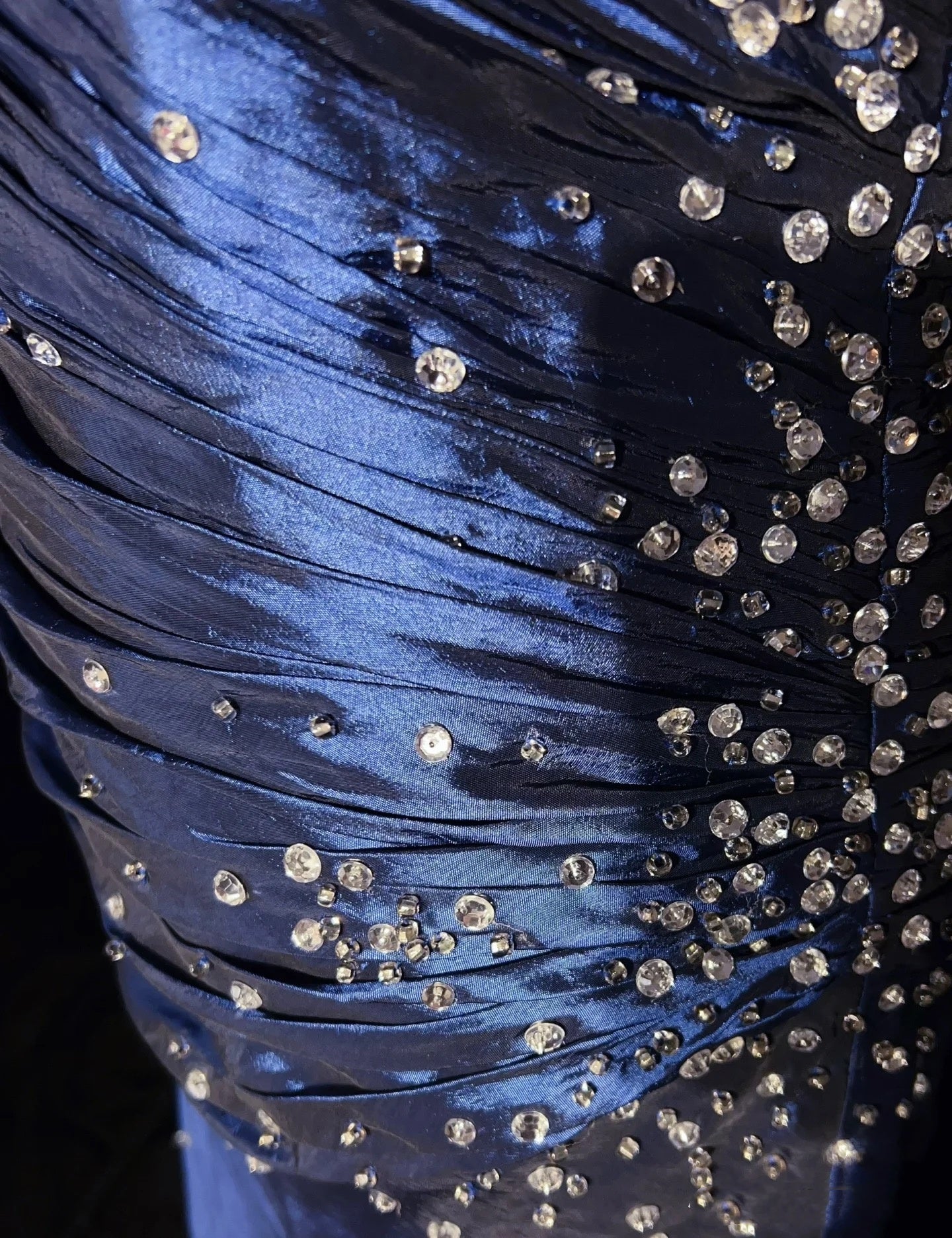 Sexy Sweetheart Sleeveless Mermaid Satin Long Navy Blue Prom Dress