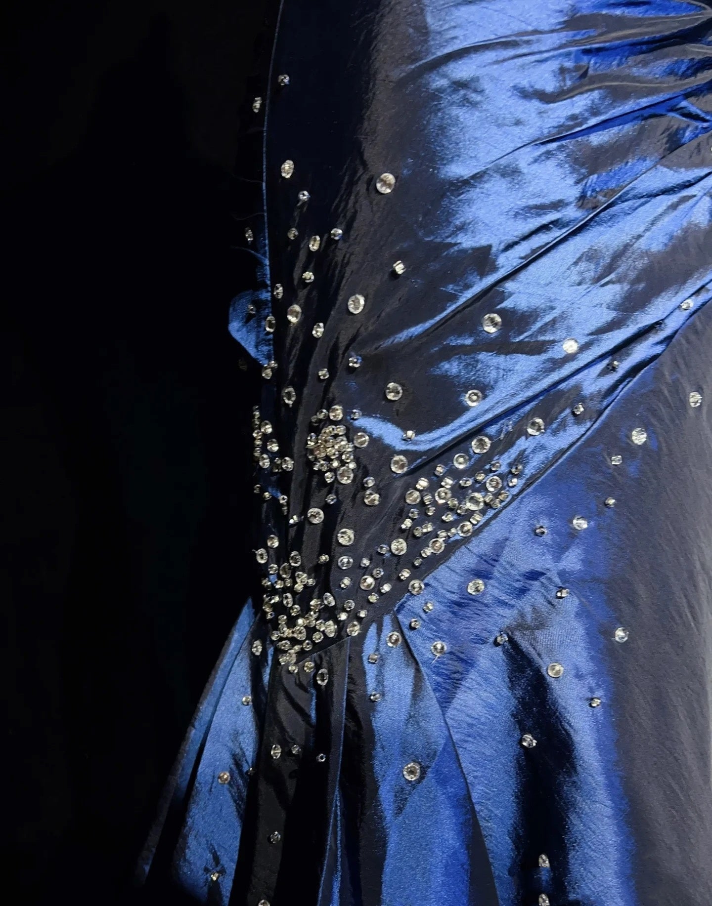 Sexy Sweetheart Sleeveless Mermaid Satin Long Navy Blue Prom Dress