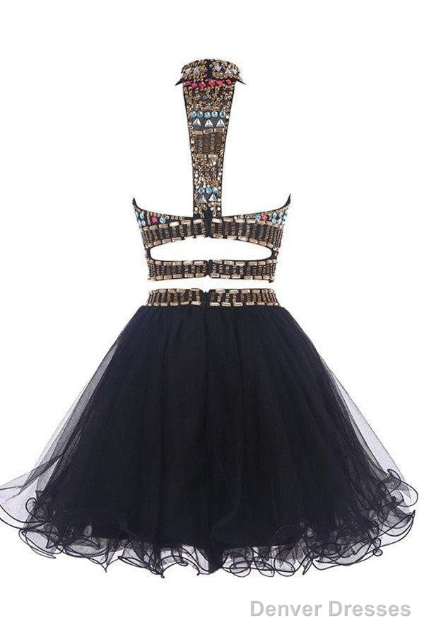 Sexy Two Pieces Backless Black Homecoming/Prom Dresses Secondary image