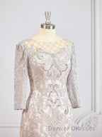 Sheath/Column Bateau Short/Mini Chiffon Mother of the Bride Dress With Appliques Lace