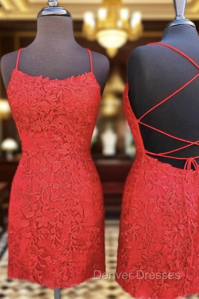 Sheath/Column Bateau Sleeveless Lace Short/Mini Homecoming Dress With Beading Main image