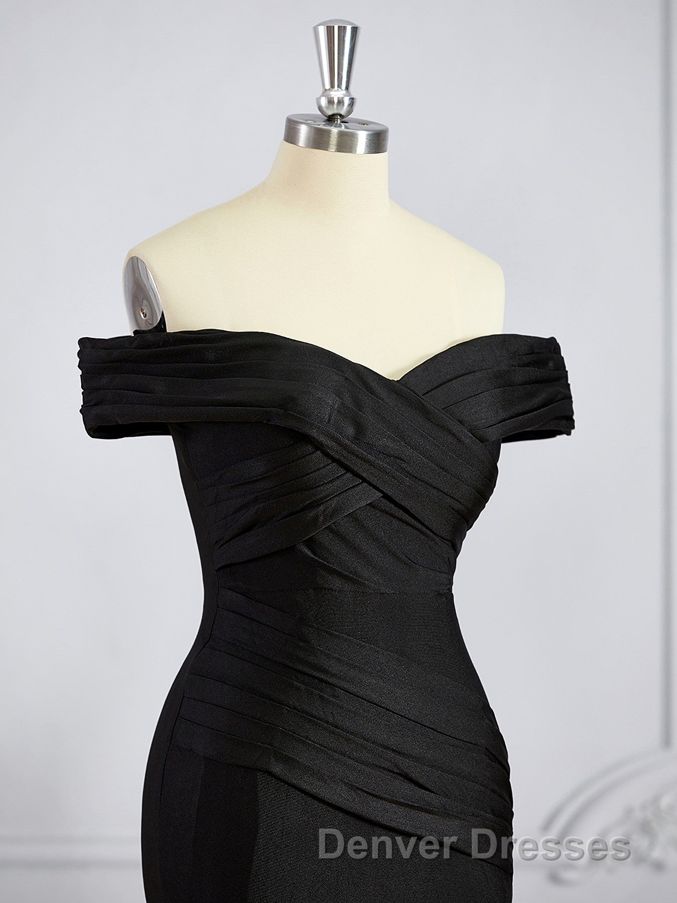 Sheath/Column Off-the-Shoulder Sweep Train Jersey Bridesmaid Dress