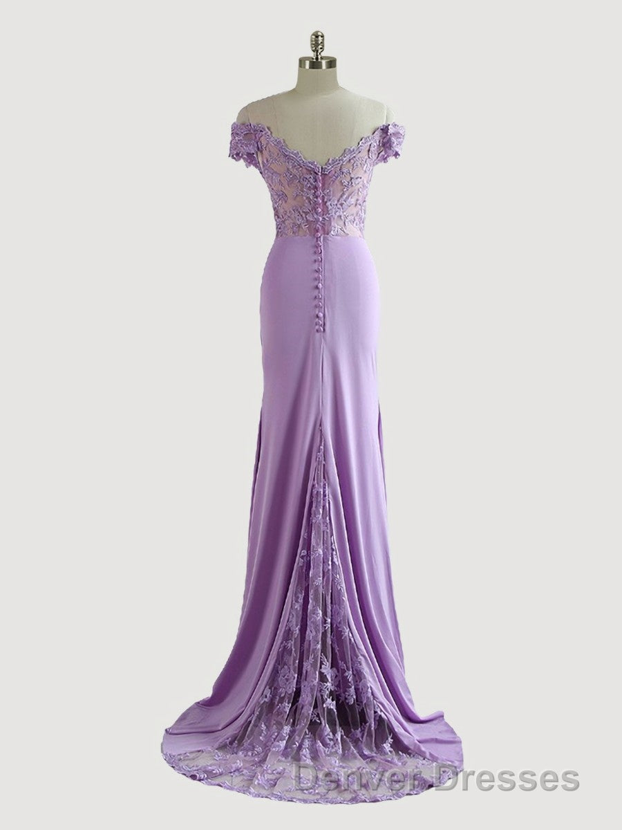 Sheath/Column Off-the-Shoulder Sweep Train Jersey Mother of the Bride Dress With Ruffles Secondary image