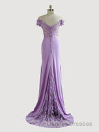 Sheath/Column Off-the-Shoulder Sweep Train Jersey Mother of the Bride Dress With Ruffles