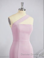 Sheath/Column One-Shoulder Floor-Length Stretch Crepe Bridesmaid Dress