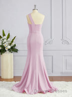 Sheath/Column One-Shoulder Floor-Length Stretch Crepe Bridesmaid Dress