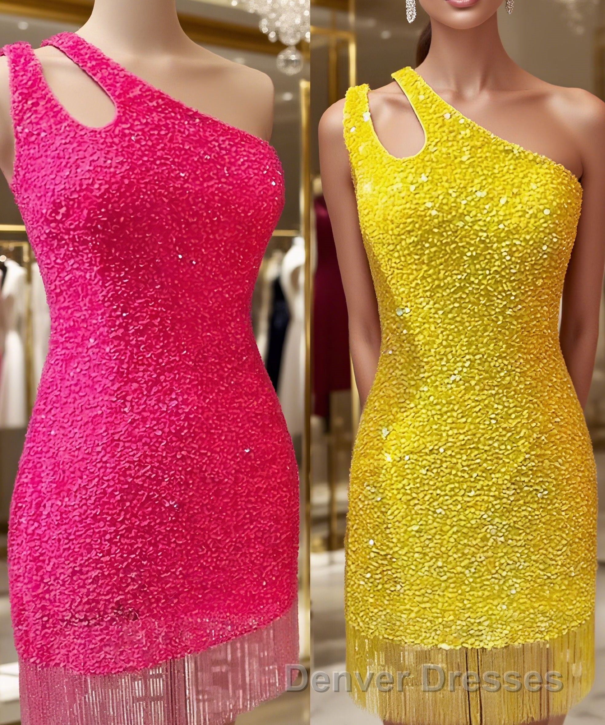 Sheath/Column One-Shoulder Short/Mini Velvet Sequins Homecoming Dress