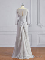 Sheath/Column V-neck Floor-Length 30D Chiffon Mother of the Bride Dress With Beading