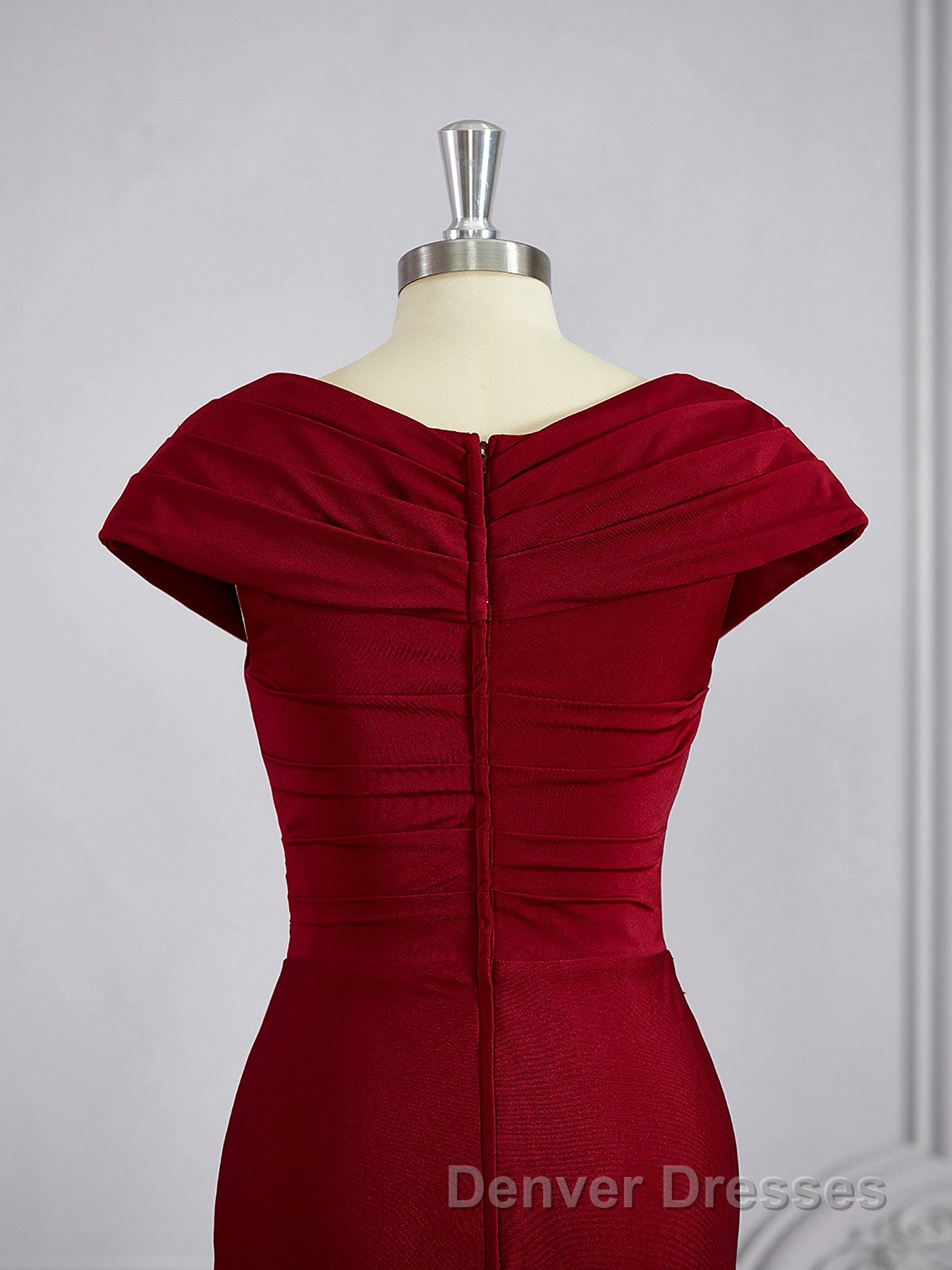 Sheath/Column V-neck Floor-Length Jersey Mother of the Bride Dress With Ruffles