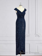 Sheath/Column V-neck Floor-Length Mother of the Bride Dress With Ruffles
