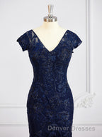 Sheath/Column V-neck Floor-Length Tulle Mother of the Bride Dress With Appliques Lace