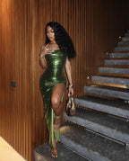 Sheath Evening Dress For Black Girls, Green Prom Dress, Evening Party Dress