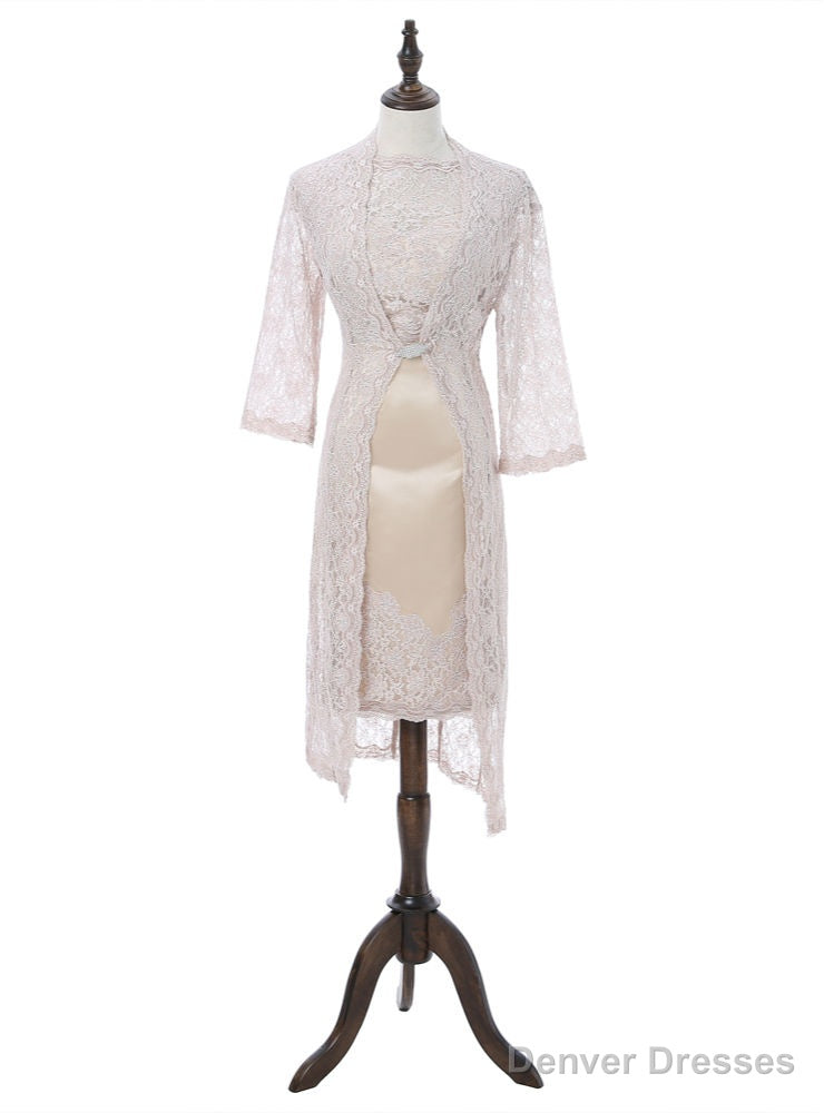 Sheath Knee Length Lace Mother Of The Bride Dresses