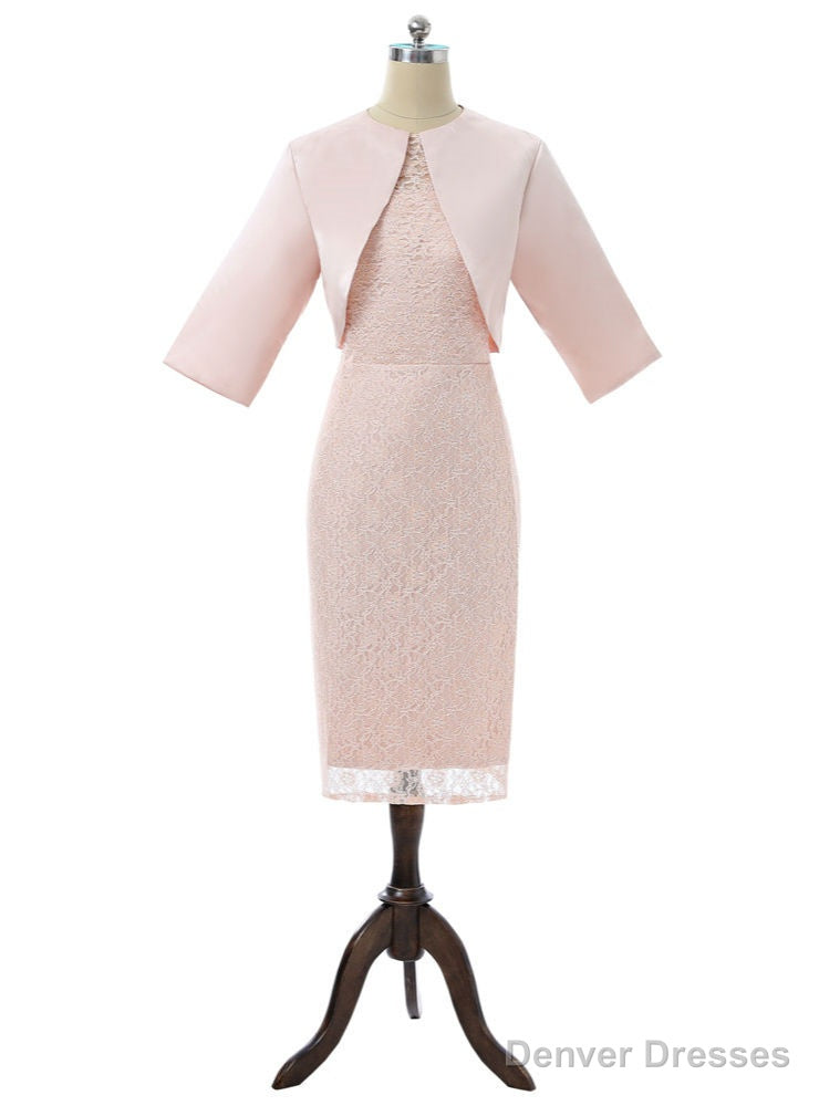 Sheath Knee Length Pink Mother Of The Bride Dresses With Jacket Main image