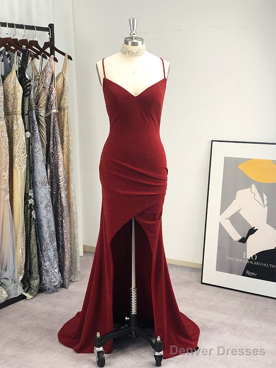 Sheath Spaghetti Straps Sweep Train Dress Main image