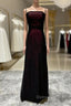 Sheath Spaghetti Straps Tulle Long Prom Dress With Silt