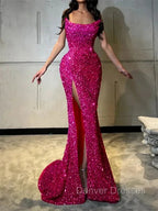 Sheath Straight Court Train Prom Dress