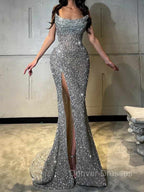 Sheath Straight Court Train Prom Dress