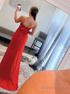 Sheath Strapless Sweetheart Long Prom Dress with Slit