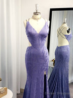 Sheath V-neck Ruffles Sweep Train Dress