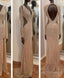 Sheer Sexy Sequins Long Sleeves Prom Dress