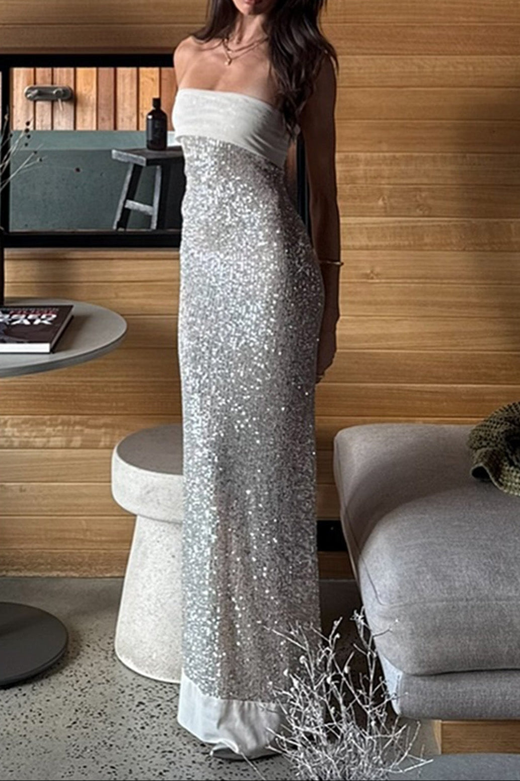 Shinning Mermaid Strapless Green Sequin Prom Dress Party Dress 18Th Birthday Outfits Graduation Dress