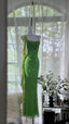 Shiny Full Beaded Heavy Green Mermaid Backless Evening Gown Prom Dress