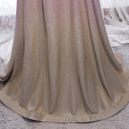 Shiny Off Shoulder Pink Ombre Prom Dress, Pink Ombre Formal Graduation Evening Dress