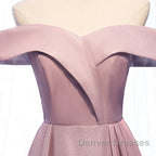 Shiny Off Shoulder Pink Ombre Prom Dress, Pink Ombre Formal Graduation Evening Dress