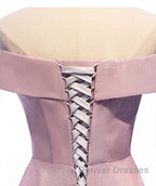 Shiny Off Shoulder Pink Ombre Prom Dress, Pink Ombre Formal Graduation Evening Dress