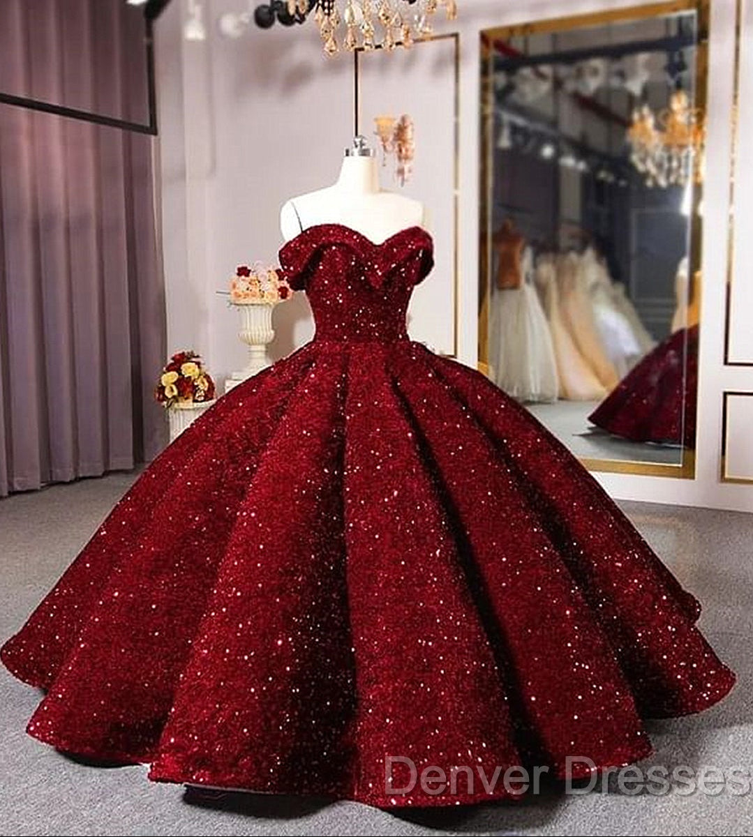 Shiny Off The Shoulder Burgundy Purple Long Prom Dress, Wine Red Purple Formal Evening Dress