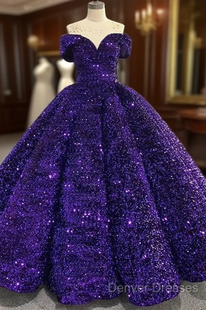 Shiny Off The Shoulder Burgundy Purple Long Prom Dress, Wine Red Purple Formal Evening Dress Main image