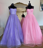 Shiny Purple Pink Long Prom Dress, Purple Pink Long Formal Evening Dress