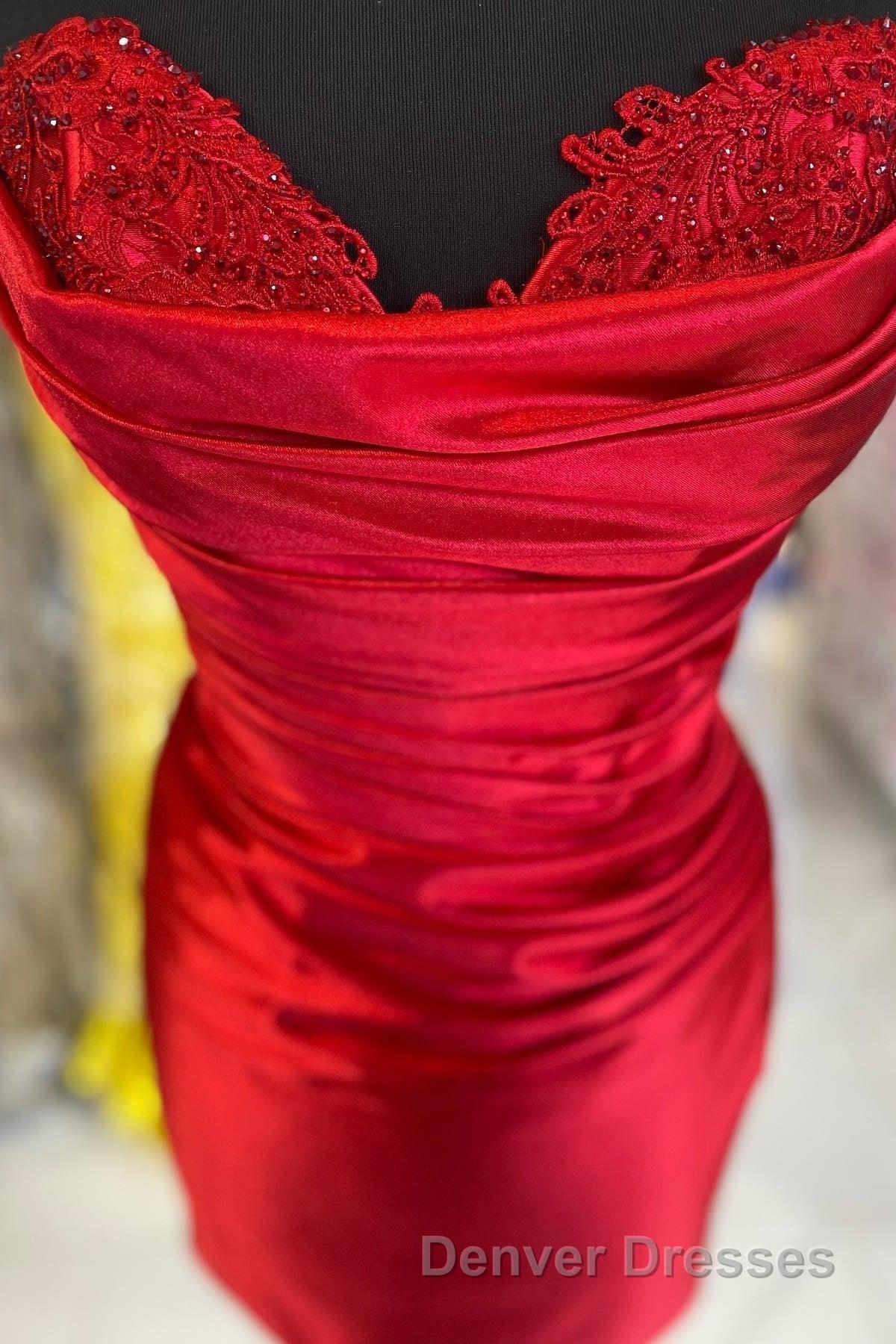 Hunter Green Strapless Beaded Pleated Sheath Homecoming Dress Secondary image