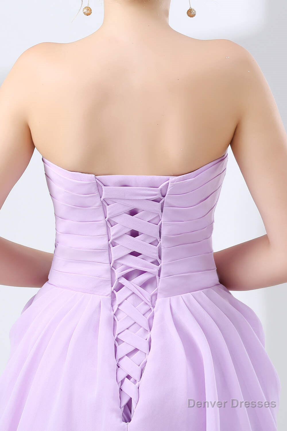 Short A Line Ruffle Strapless Homecoming Dresses