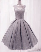 Short Ball Gown Prom Homecoming Dress Sequins V Neck