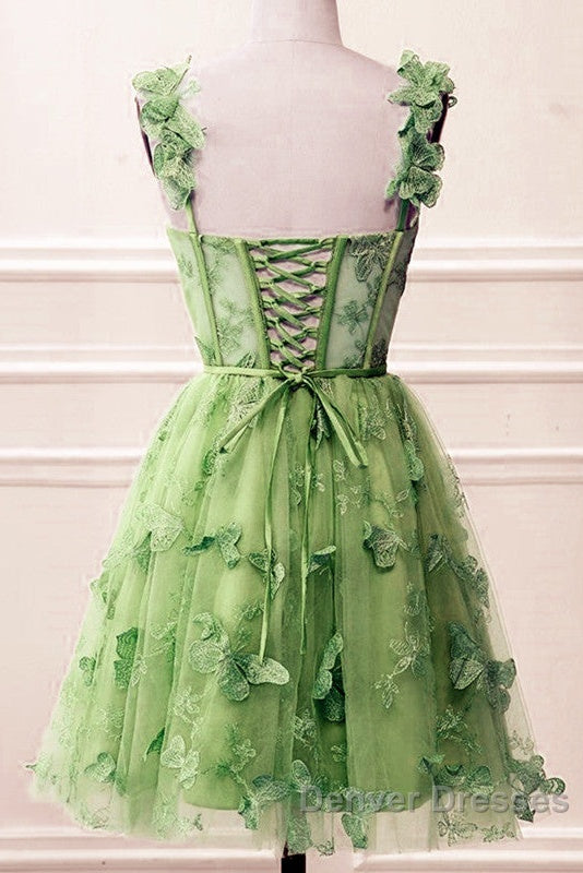 Short Butterfly Lace Corset Homecoming Dress