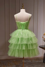 Short Green Prom Dress, Short Green Graduation Homecoming Dress