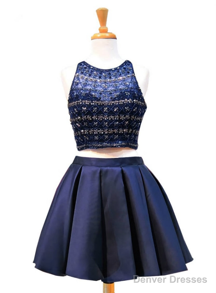 Short Homecoming Dress Satin Homecoming Dress Two Pieces Main image