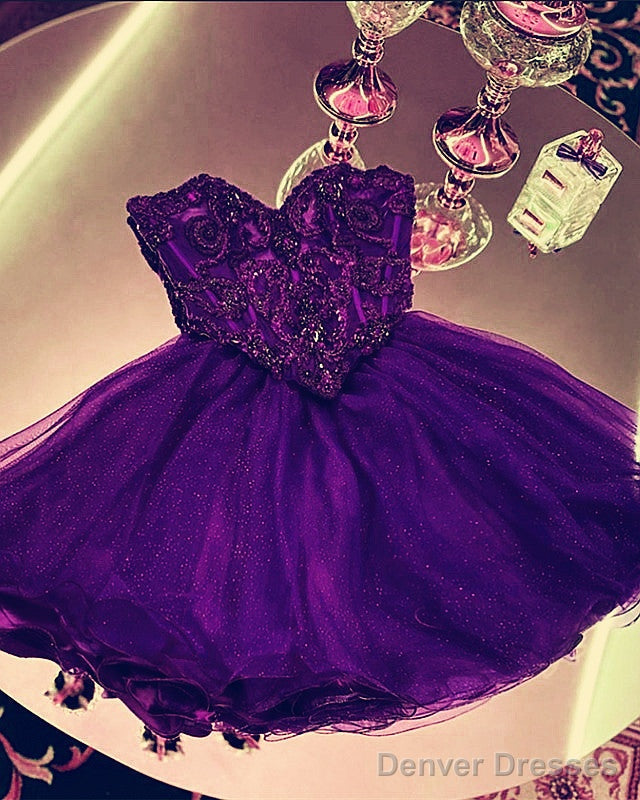 Short Homecoming Dresses Crystal Beaded Sweetheart Ruffles Secondary image