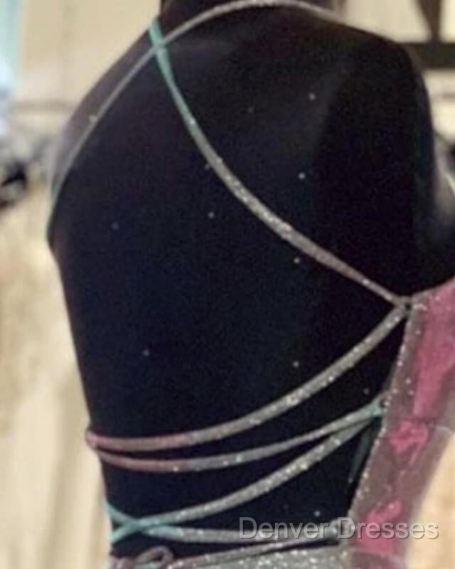 Short Iridescent Blue Glitter Dress Secondary image